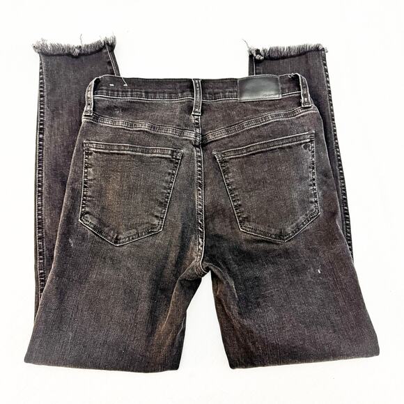 Madewell 10" High-Rise Skinny Button Fly Charcoal Denim Jeans Size 25P - Picture 5 of 10